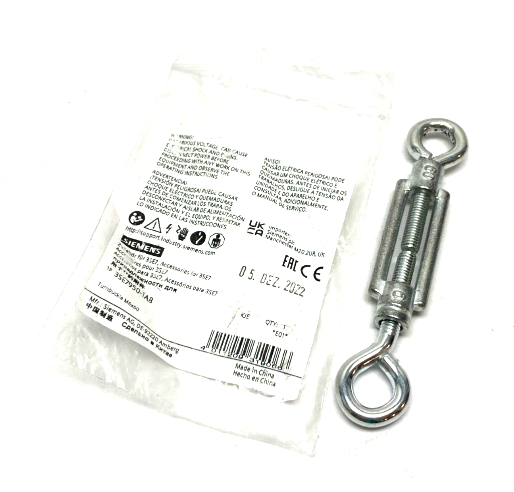 3SE7950-1AB | Siemens Die Cast Turnbuckle Steel M6x60 - New – Open box - Maverick Industrial Sales