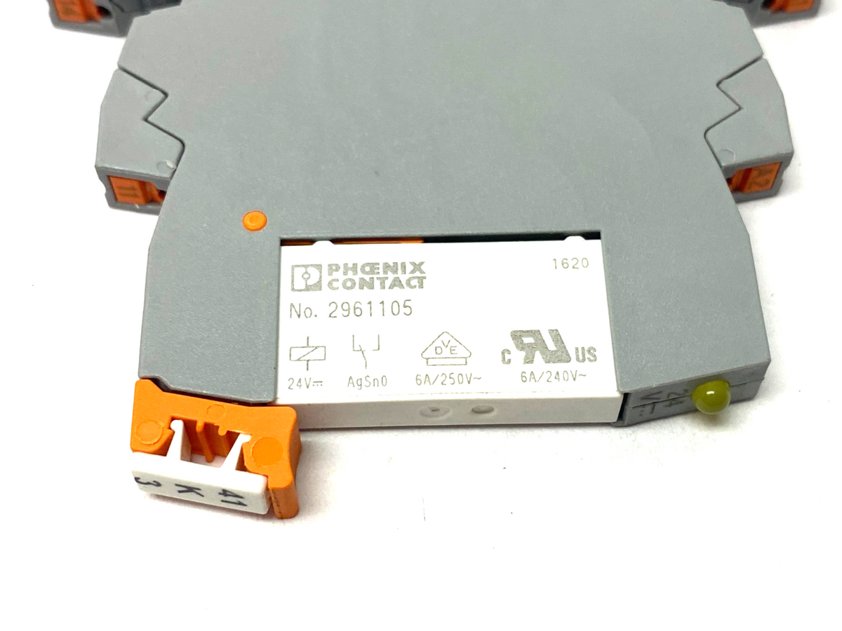 PLC-BPT-24DC/21,2900445,2961105 | Phoenix Contact PLC-BPT-24DC/21 Plug-In Relay Base 2900445 w/ 2961105 Relay - Used - Maverick Industrial Sales