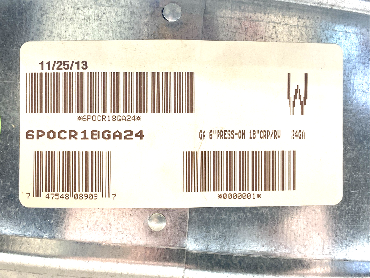 GreenSeam POCR18GA24 Galvanized Press-On Collar 18" Diameter 6" Tall 24-Gauge - Maverick Industrial Sales