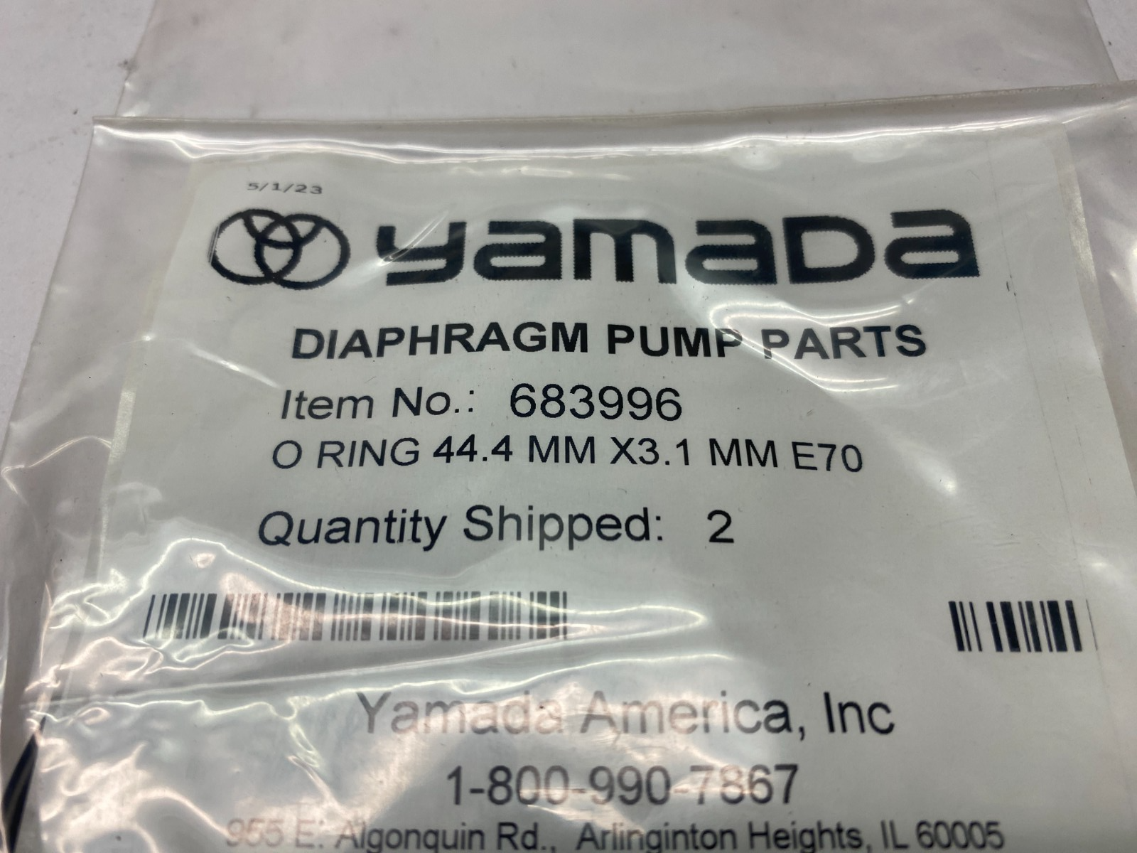 Yamada 683996 O-Ring Kit 44.4mm x 3.1mm E70 PKG OF 2 - Maverick Industrial Sales