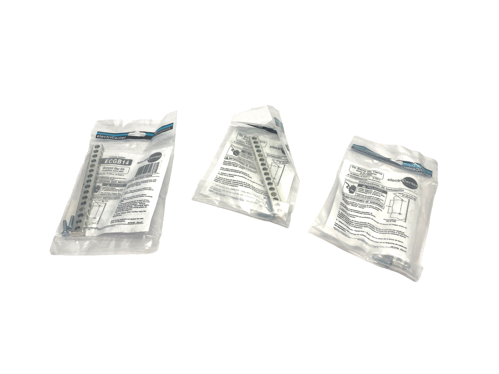 ECGB14 | ElectriCenter Ground Bar Kit, 14 Positions, No. 14-4 AWG LOT OF 3 - New - Maverick Industrial Sales