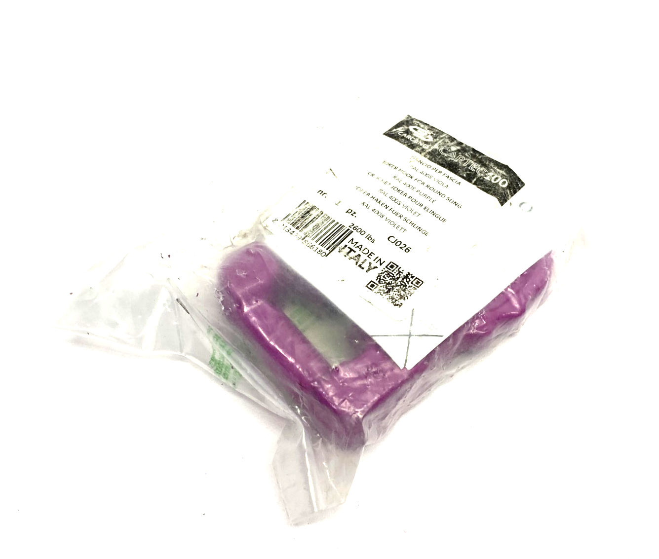Carcano CJ026 Cartec100 Synthetic Joker Sling Hook Purple WLL 2,600 lbs - Maverick Industrial Sales