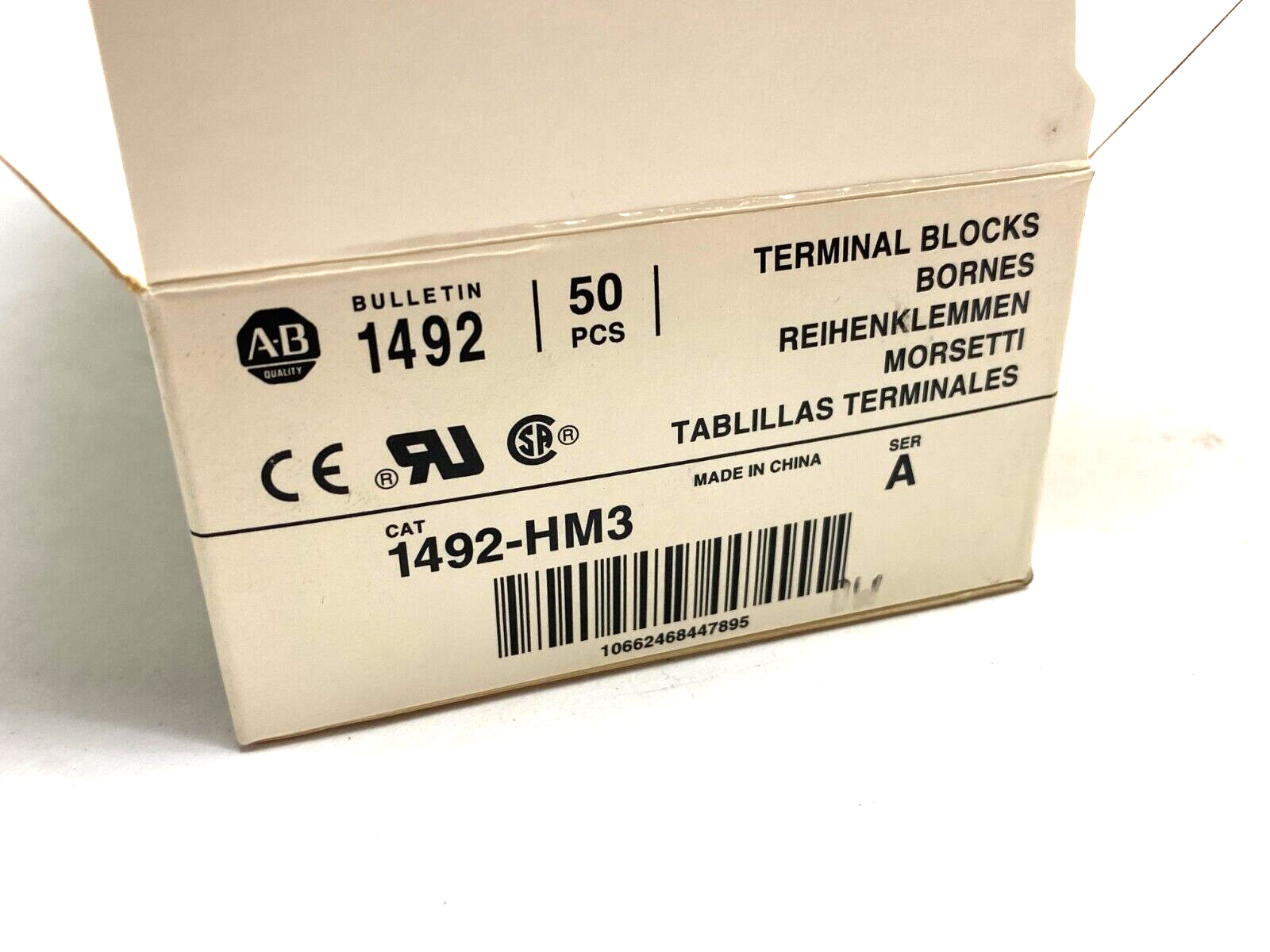 Allen Bradley 1492-HM3 Ser. A Finger-Safe Terminal Block White BOX OF 50 - Maverick Industrial Sales