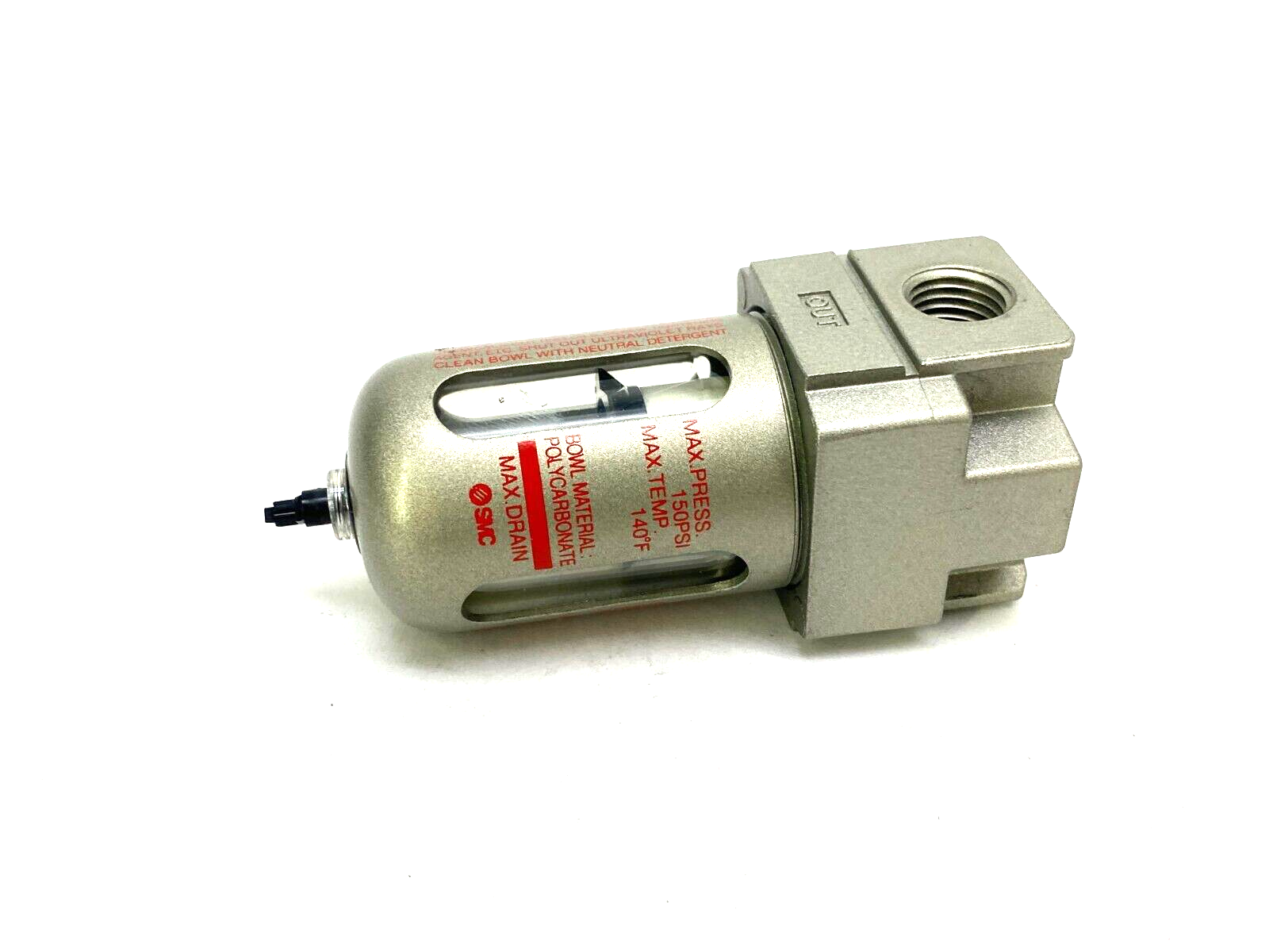 SMC AF20-N02-CZ Modular Air Filter 150psi 1/4" Ports MISSING DRAIN CAP - Maverick Industrial Sales