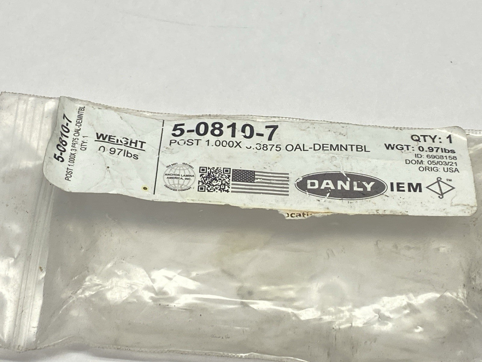 Danly 5-0810-7 Guide Pin 1.000 x 3.6875" - Maverick Industrial Sales