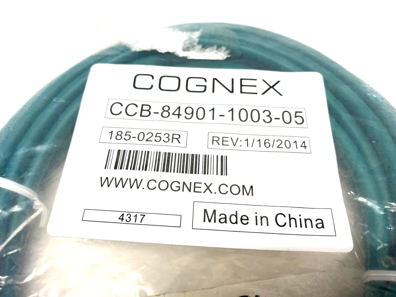 Cognex CCB-84901-1003-05 Ethernet Cable 5m A-Coded RJ45 to M12 8-Pin 185-0235R - Maverick Industrial Sales