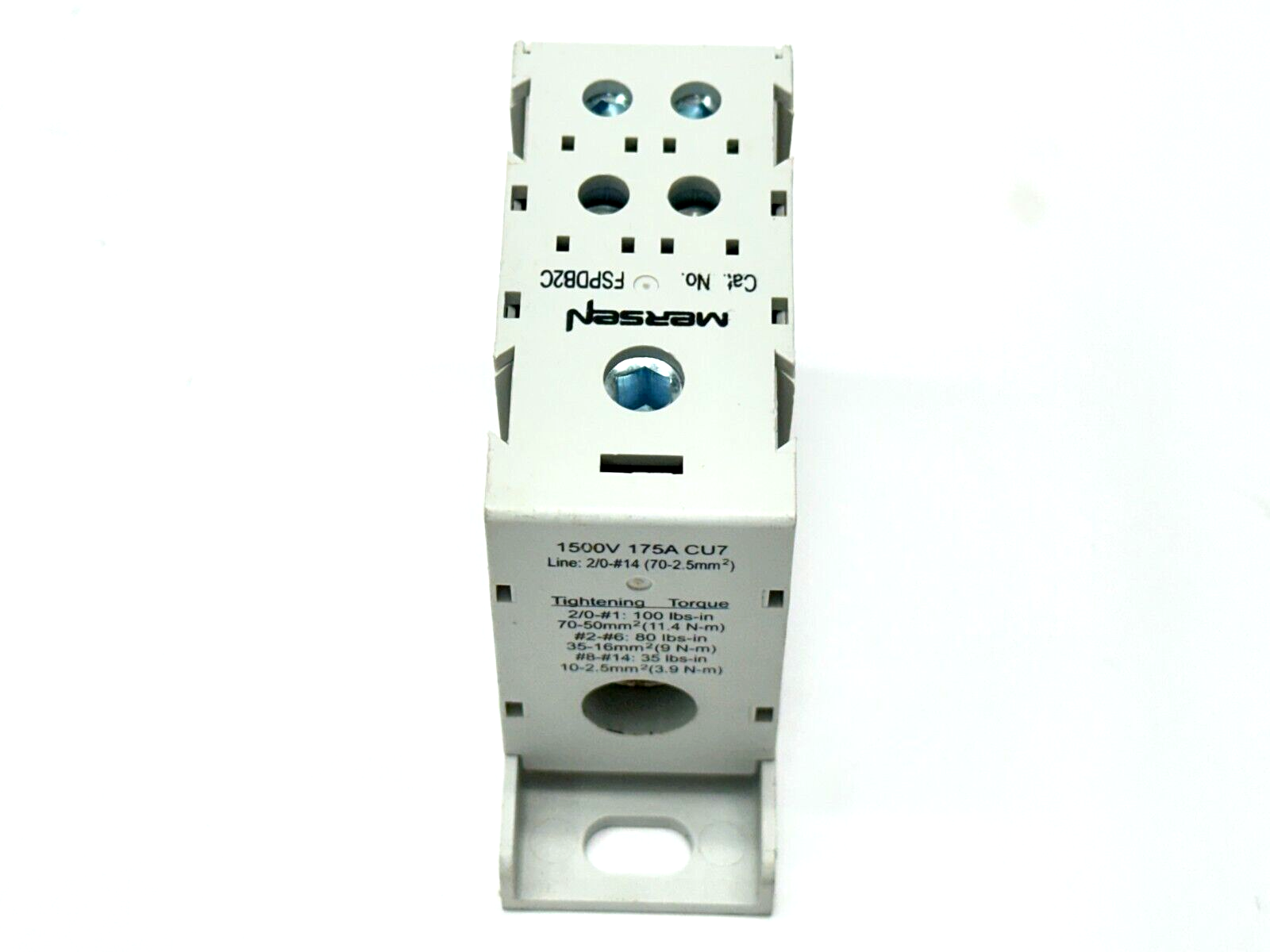 Mersen FSPDB2C Power Distribution Block CU7 175A 1500V - Maverick Industrial Sales