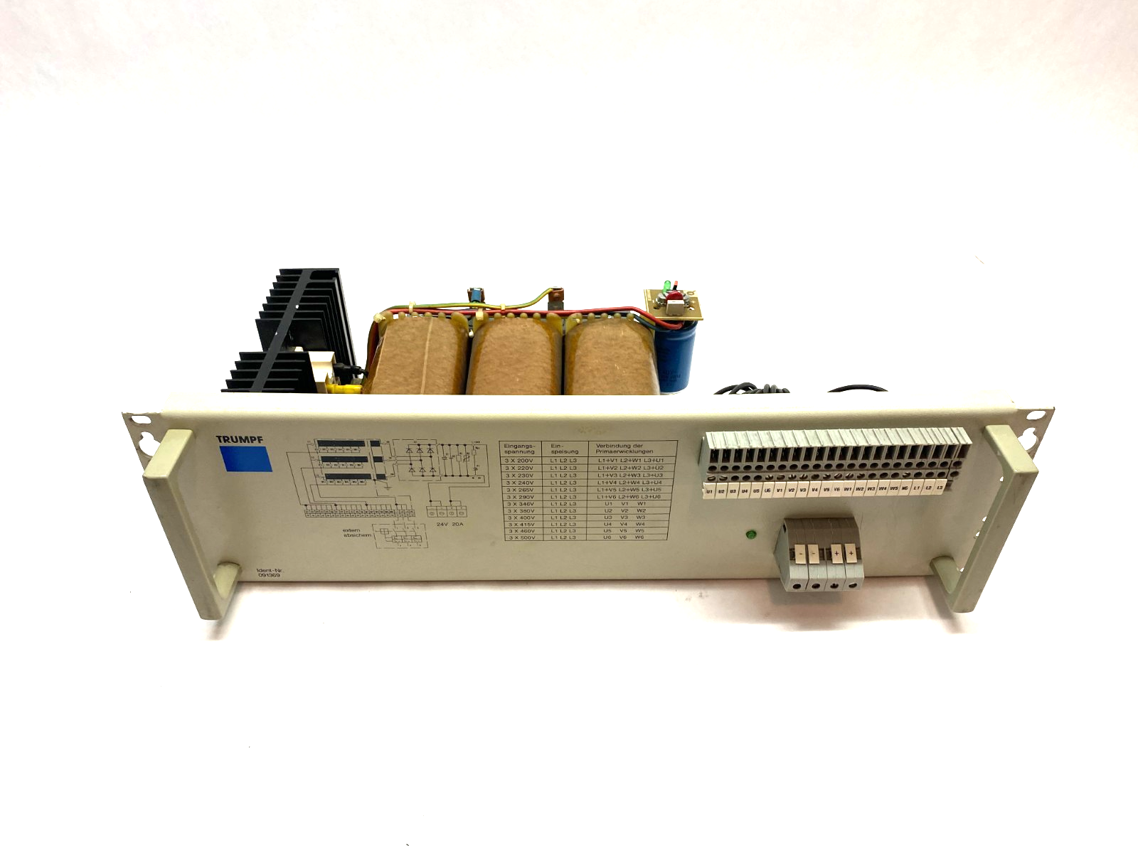 G34900-A3007,091369 | Trumpf Siemens G34900-A3007 3-Phase Power Supply 24VDC 20A 200-500V 091369 - Used - Maverick Industrial Sales