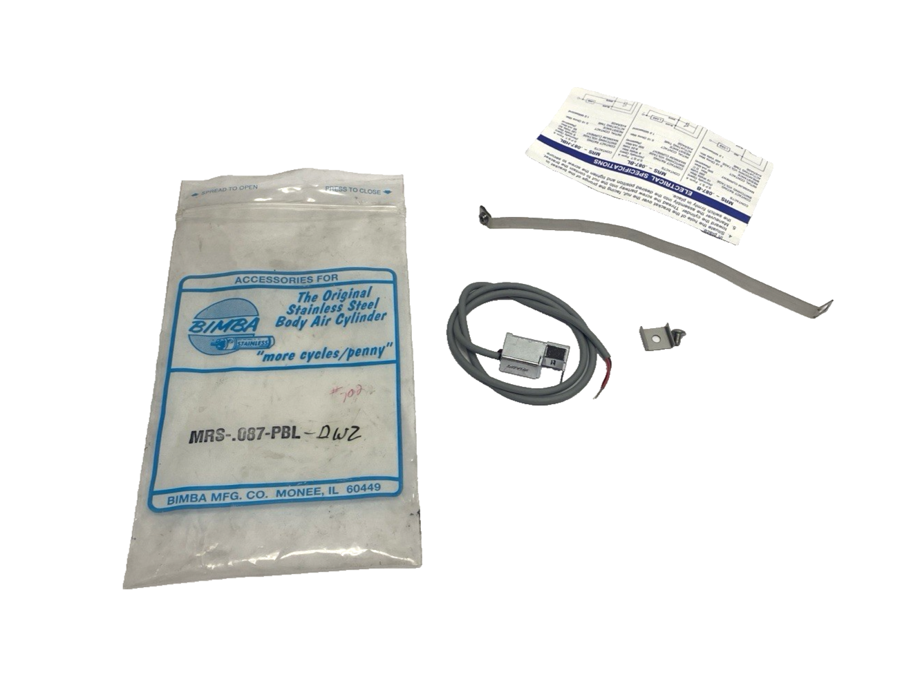 Bimba MRS-.087-PBL Magnetic Reed/Hall Effect Switch/Sensor MRS-.087-PBL-DWZ - Maverick Industrial Sales