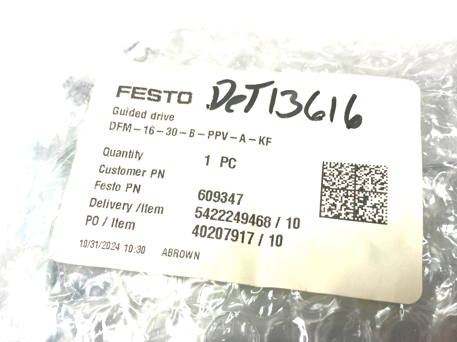 Festo DFM-16-30-B-PPV-A-KF Guided Drive Cylinder30mm Stroke 609347 - Maverick Industrial Sales
