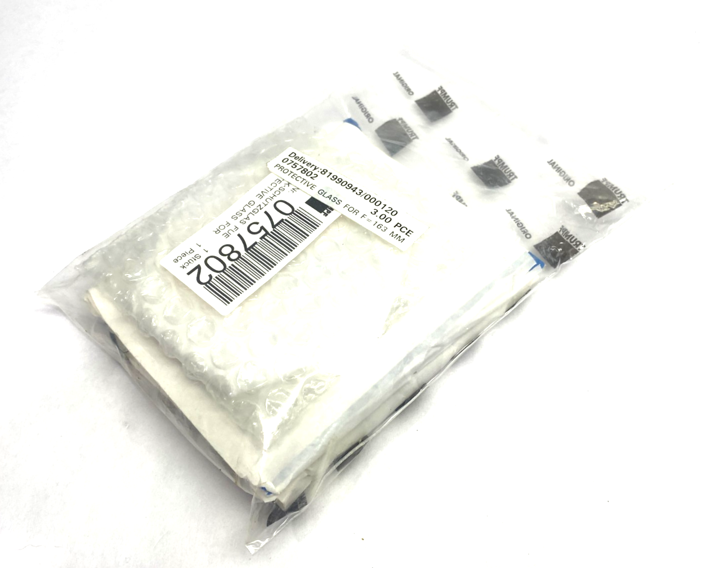 0757802 | Trumpf Protective Glass for F=163mm PKG OF 3 - New - Maverick Industrial Sales