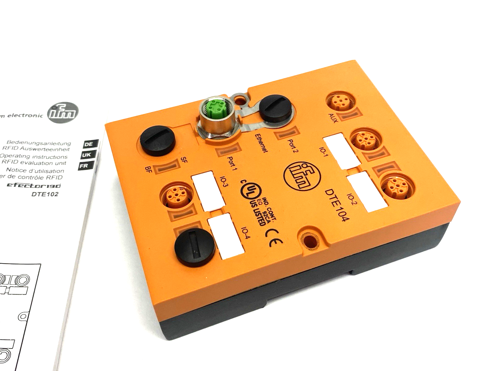 DTE102 | ifm Ethernet/RFID Evaluation Unit LF/HF, 4-Channels, DTELF/HFABRWEIUS00 - New – Open box - Maverick Industrial Sales