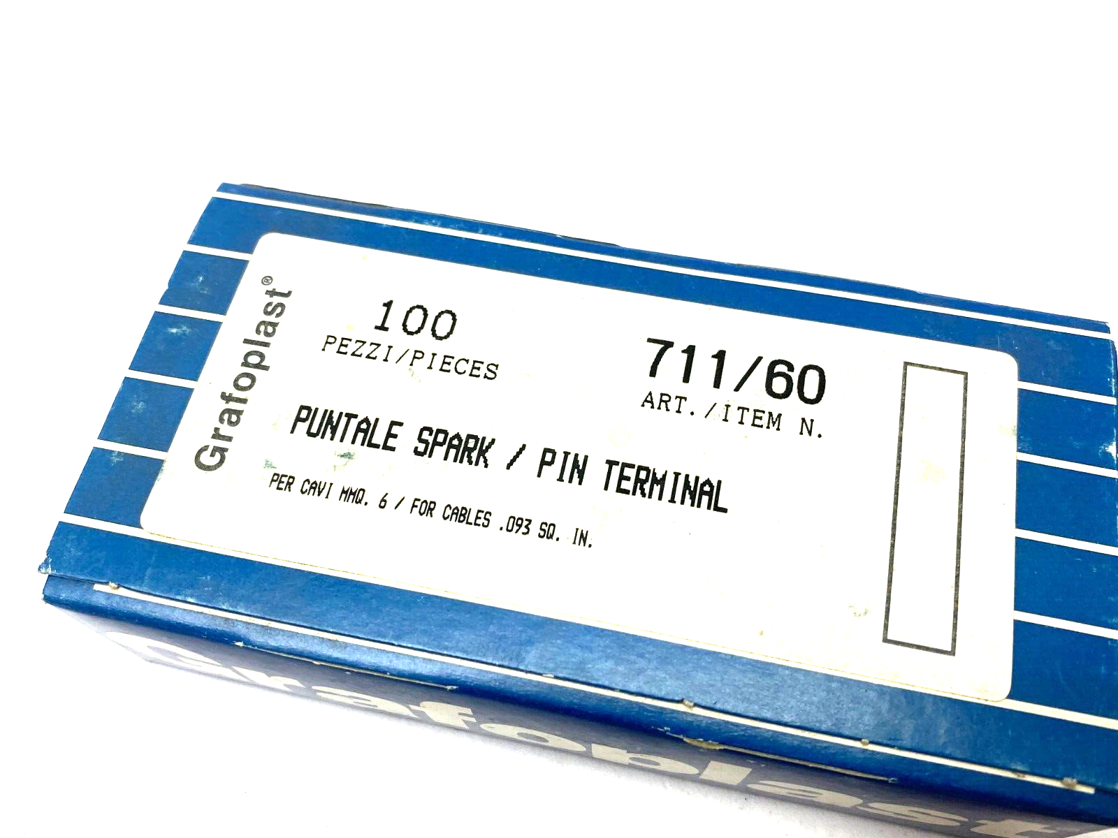 Grafoplast 711/60 17mm Spark Crimp-On Pins for Cable O.D. 6mm BOX OF 100 - Maverick Industrial Sales