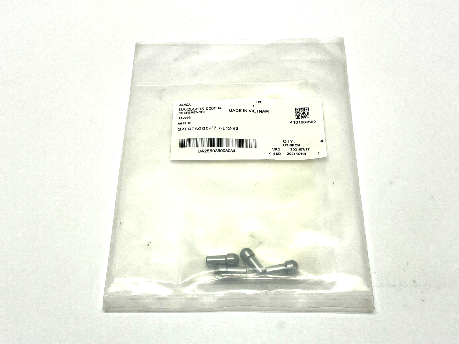 MiSUMi GKFQTAGG6-P7.7-L12-B3 Large Head Locating Pin PKG OF 4 - Maverick Industrial Sales