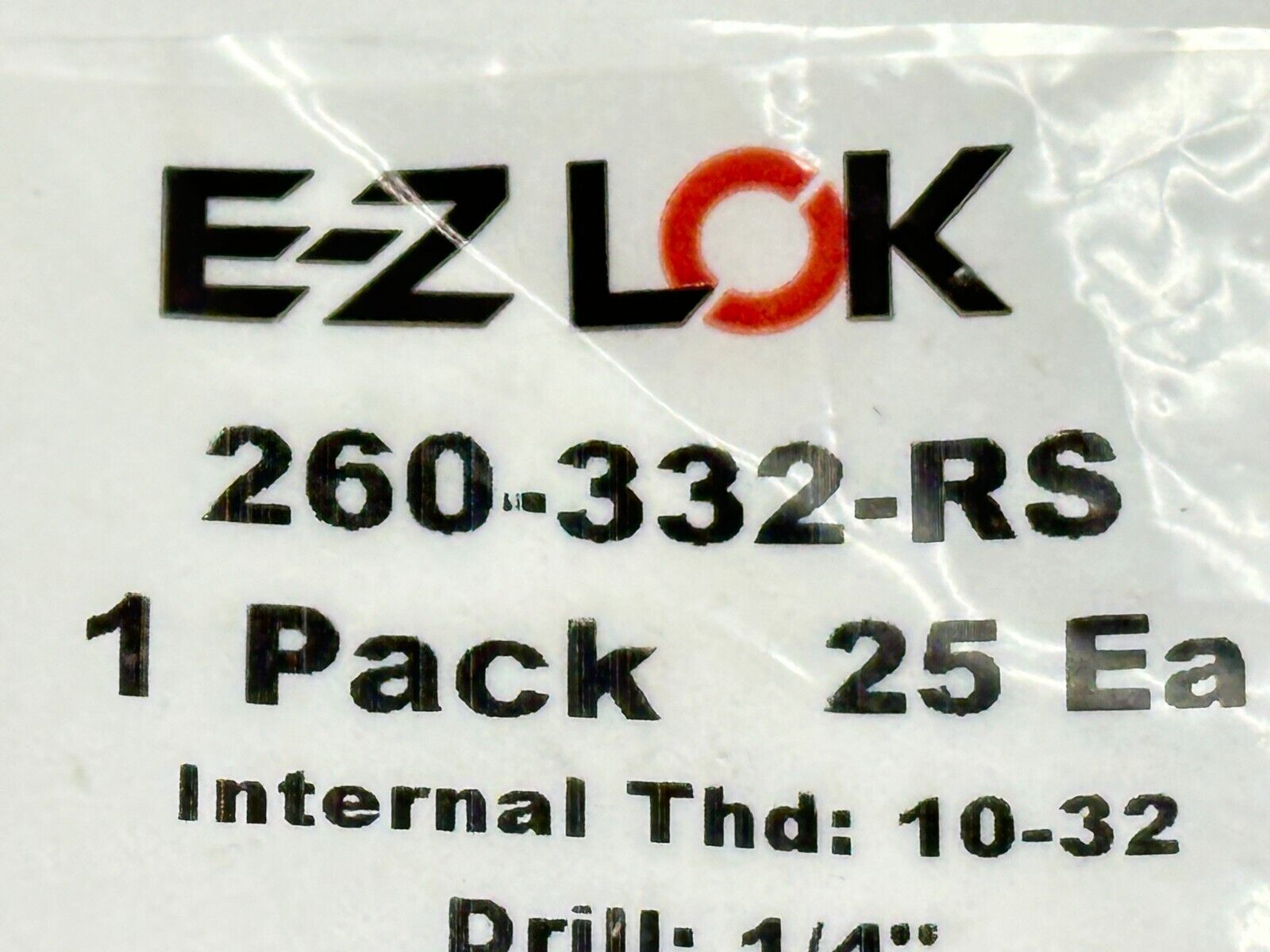 E-Z Lok 260-332-RS 10-32 Reverse Slot Press Insert Brass LOT OF 2 - Maverick Industrial Sales