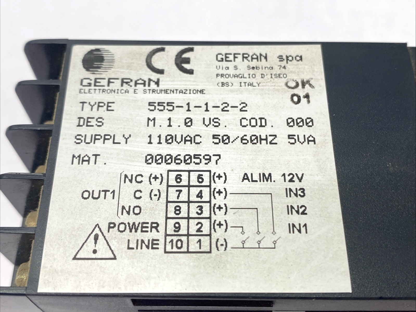 Gefran 555-1-1-2-2 Digital Temperature Controller 110VAC - Maverick Industrial Sales