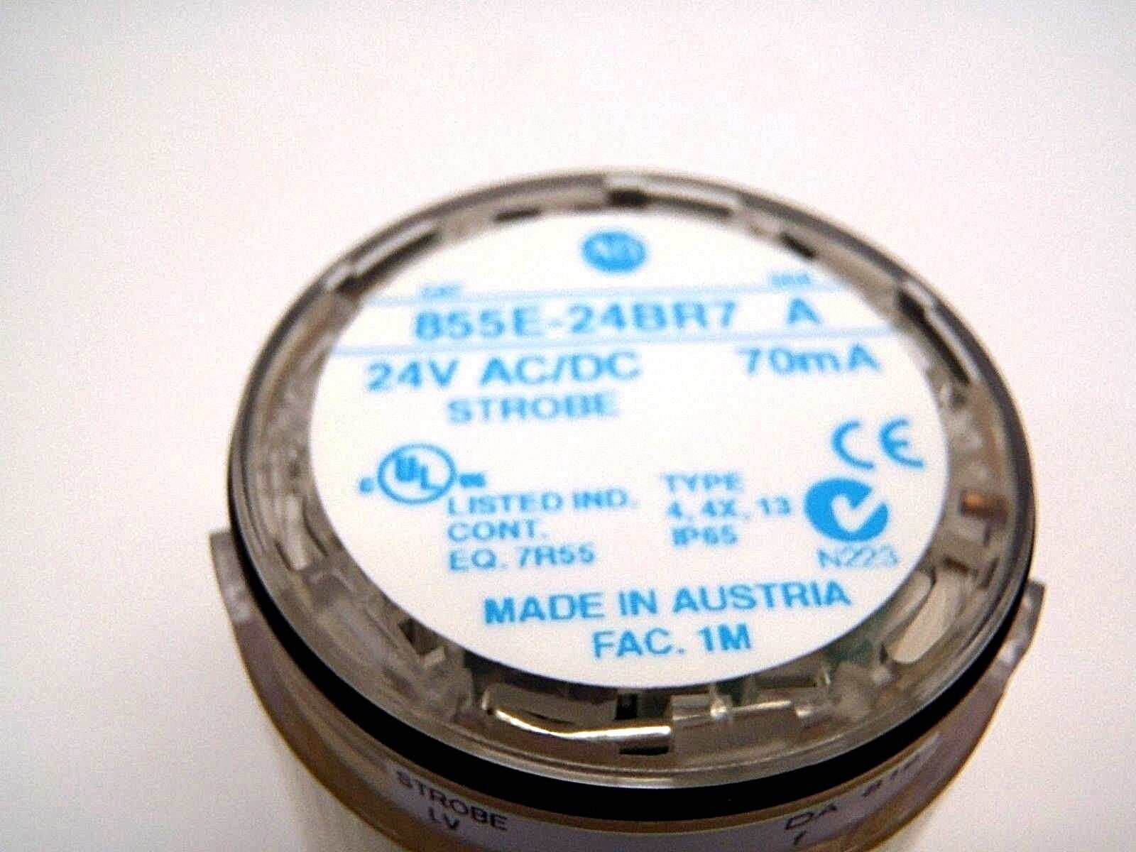 Allen Bradley 855E-24BR7 Ser A Clear Strobe Light Stack 50mm 24V AC/DC 70mA - Maverick Industrial Sales