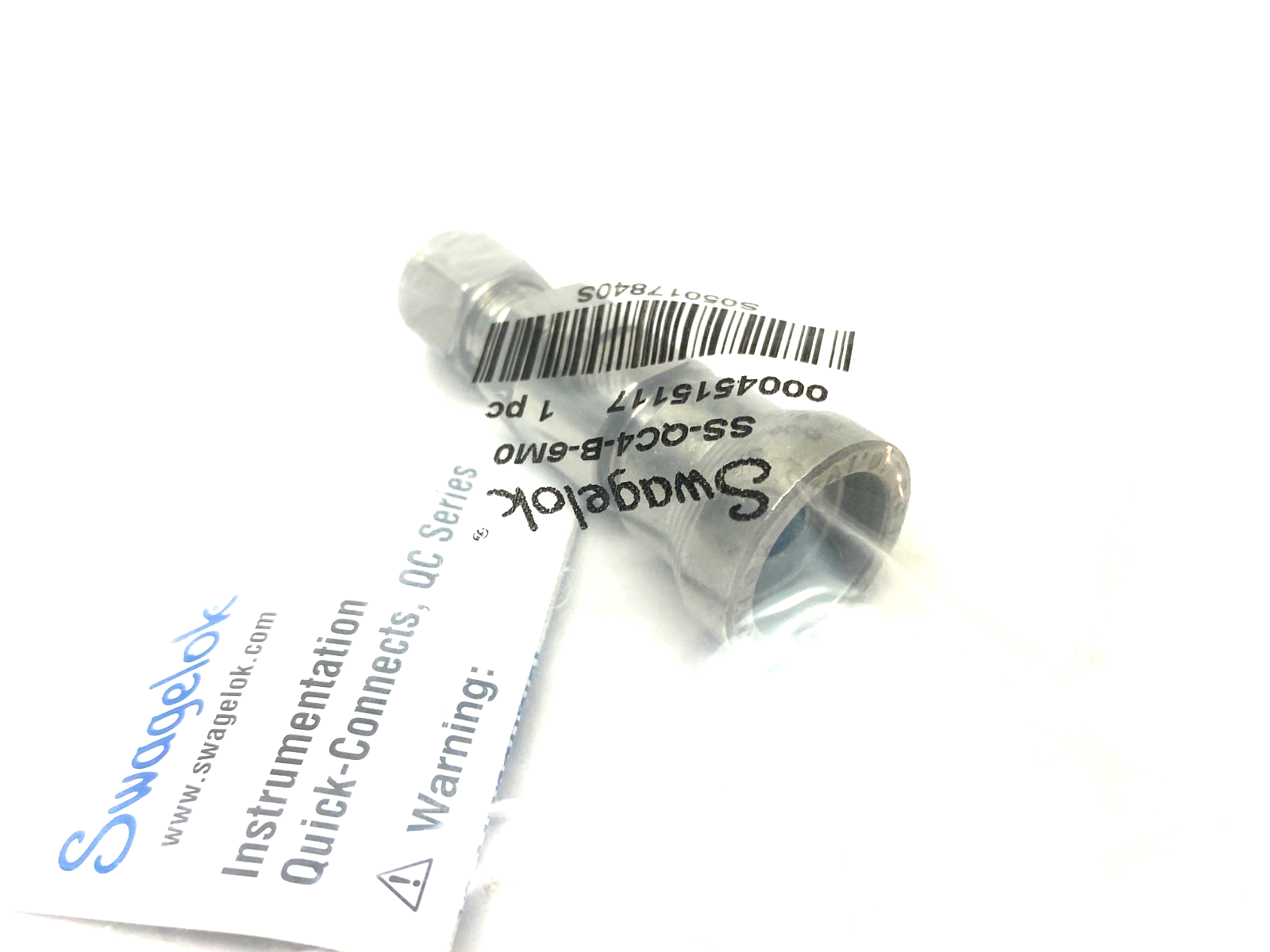 Swagelok SS-QC4-B-6M0 Instrumentation Quick Connect Fitting 6mm Tube - Maverick Industrial Sales