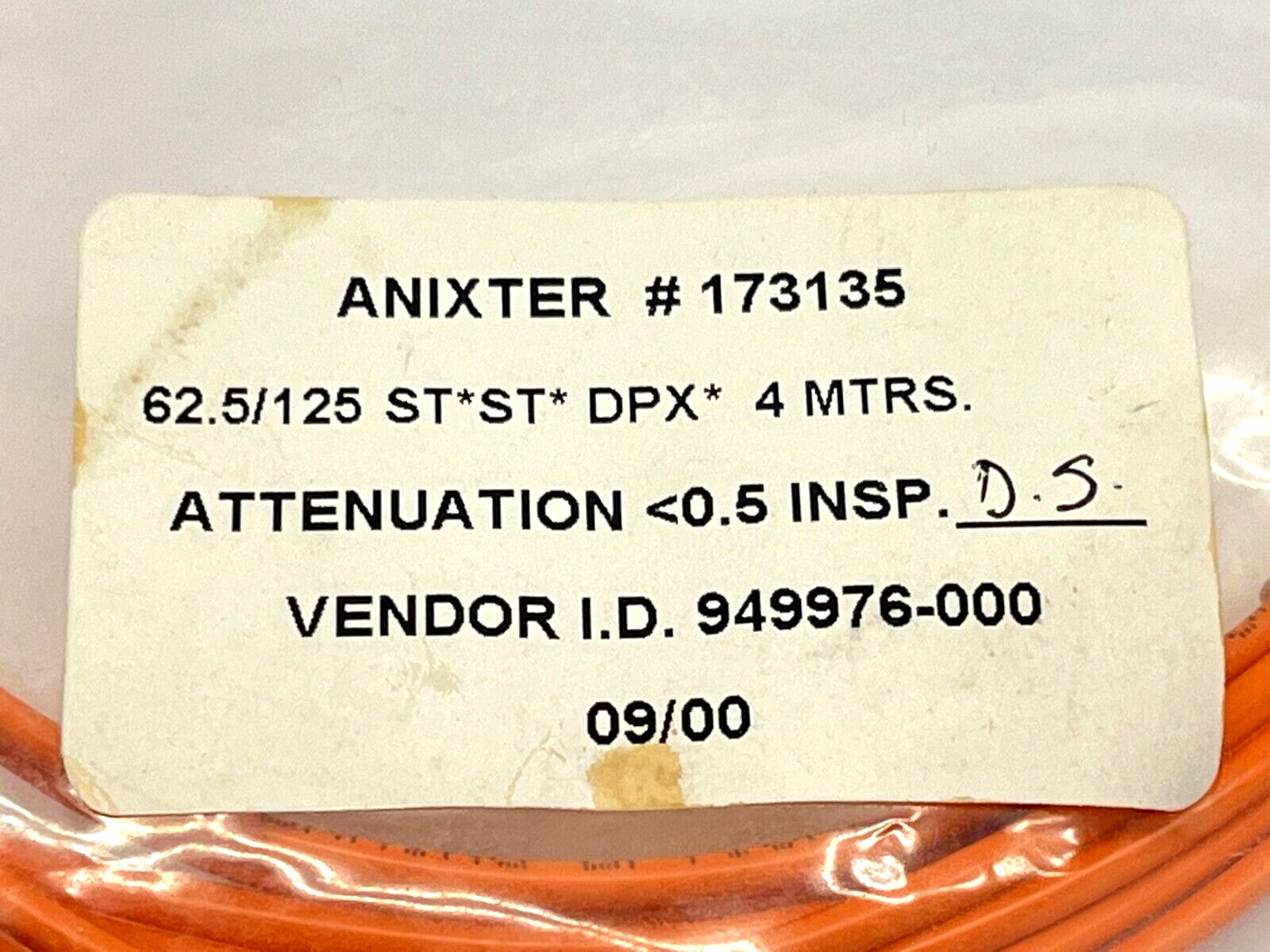 173135 | Anixter Fiber Optic Cable 62.5/125 ST ST DPX 4m - New - Maverick Industrial Sales