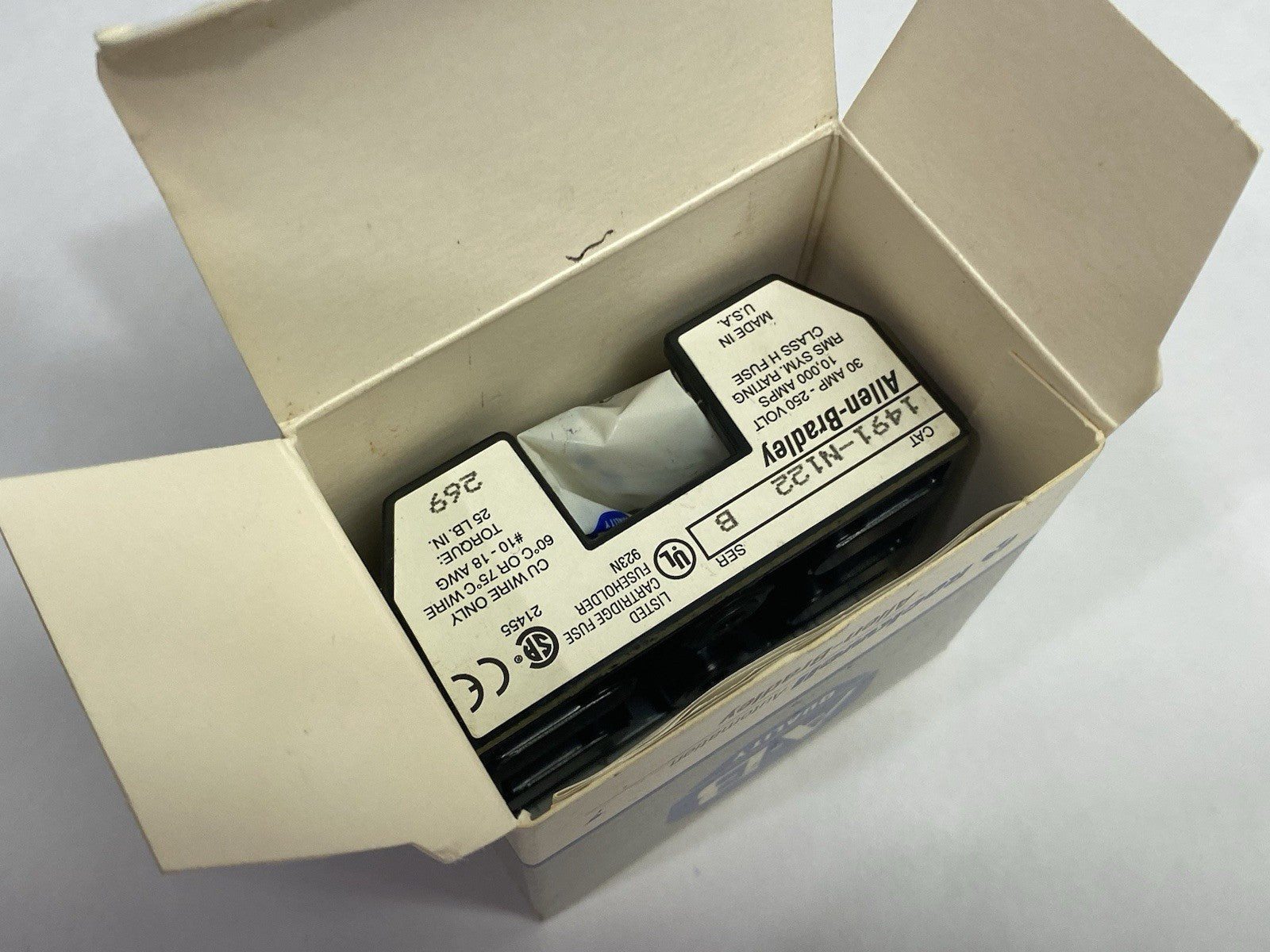 1491-N122 | Allen Bradley Ser. B Fuse Block 2-Pole 250V - New Other - Maverick Industrial Sales