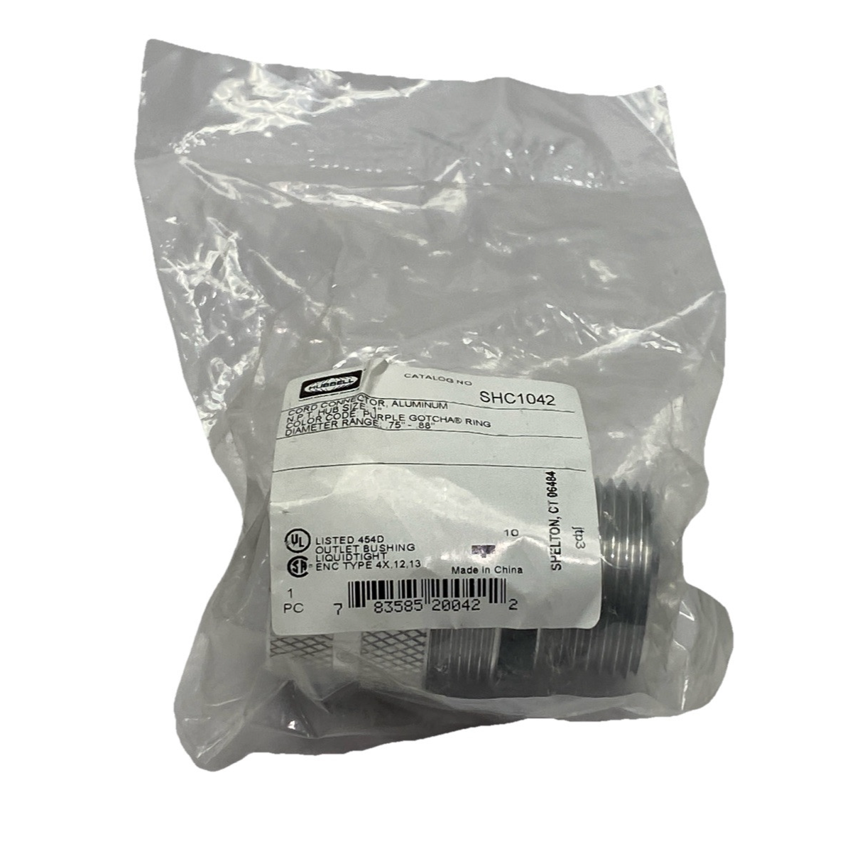 Hubbell SHC1042 Kellems Cord Connector Straight Male .75-.88" 1" Aluminum - Maverick Industrial Sales