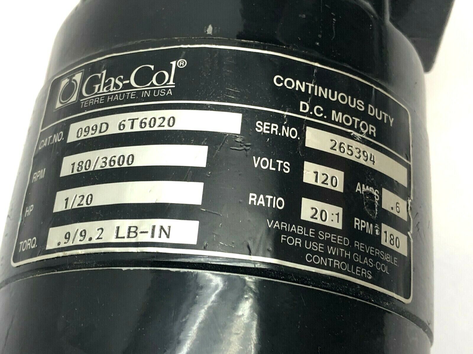 Glas-Col 099D 6T6020 Continuous Duty D.C. Motor 1/20Hp 180/3600rpm - Maverick Industrial Sales