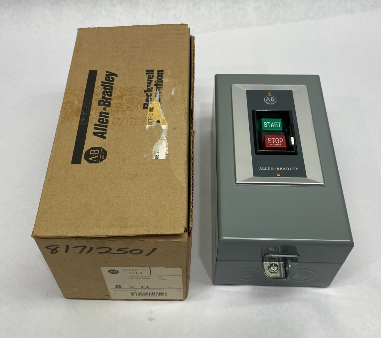Allen Bradley 609-BAW Ser. H Manual Motor Starter NEMA Size 1, 3-Phase - Maverick Industrial Sales