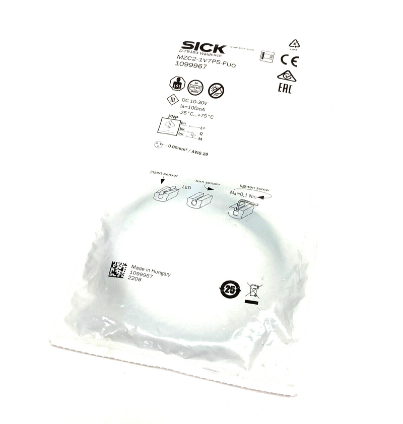 Sick MZC2-1V7PS-FU0 Magnetic Cylinder Sensor C-Slot 1099967 - Maverick Industrial Sales