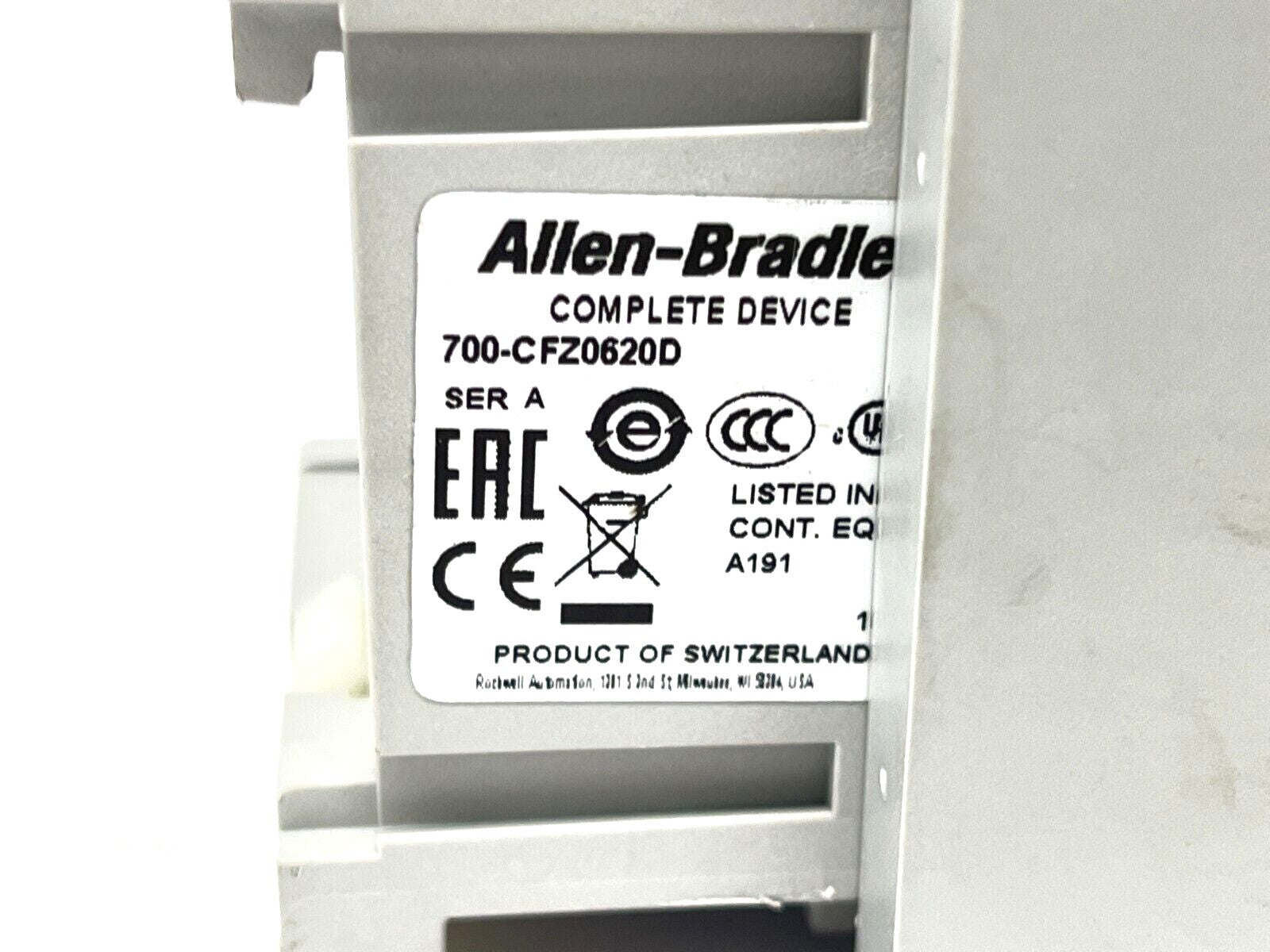 Allen Bradley 700-CFZ0620D Ser A IEC Control Relay - Maverick Industrial Sales