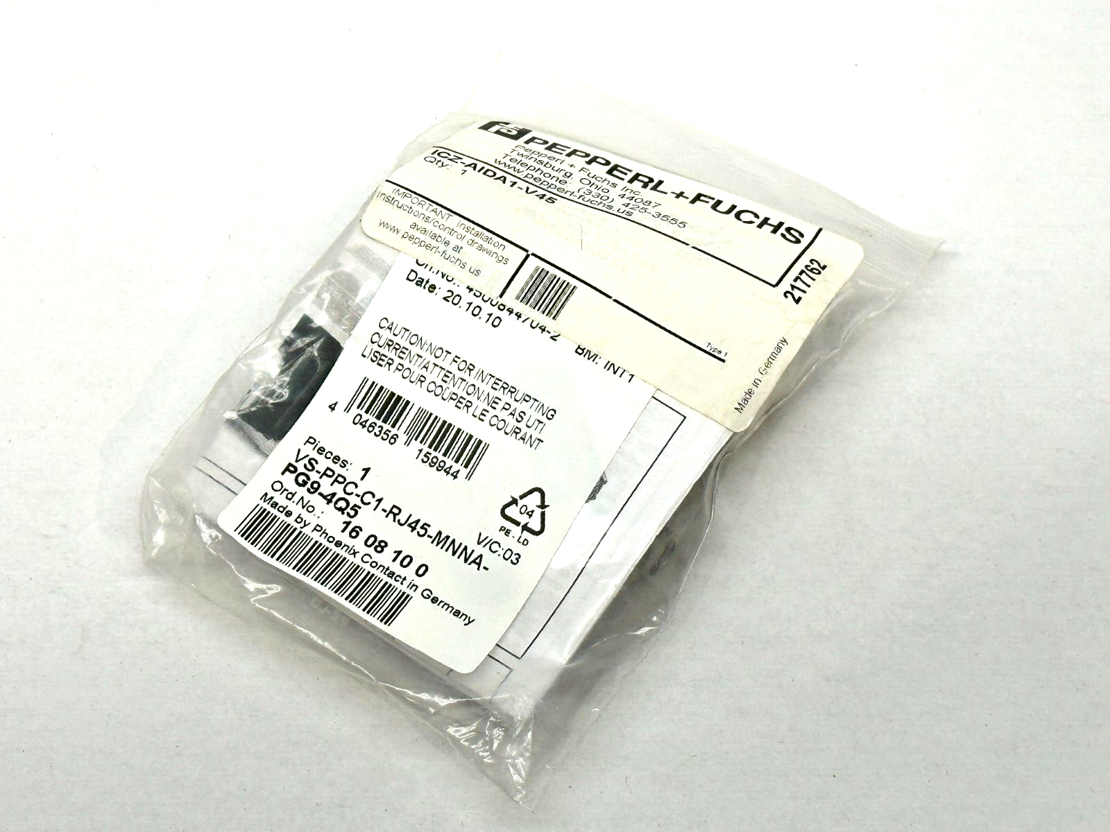 Pepperl+Fuchs ICZ-AIDA1-V45 Plug Connector for RJ-45 217762 - Maverick Industrial Sales