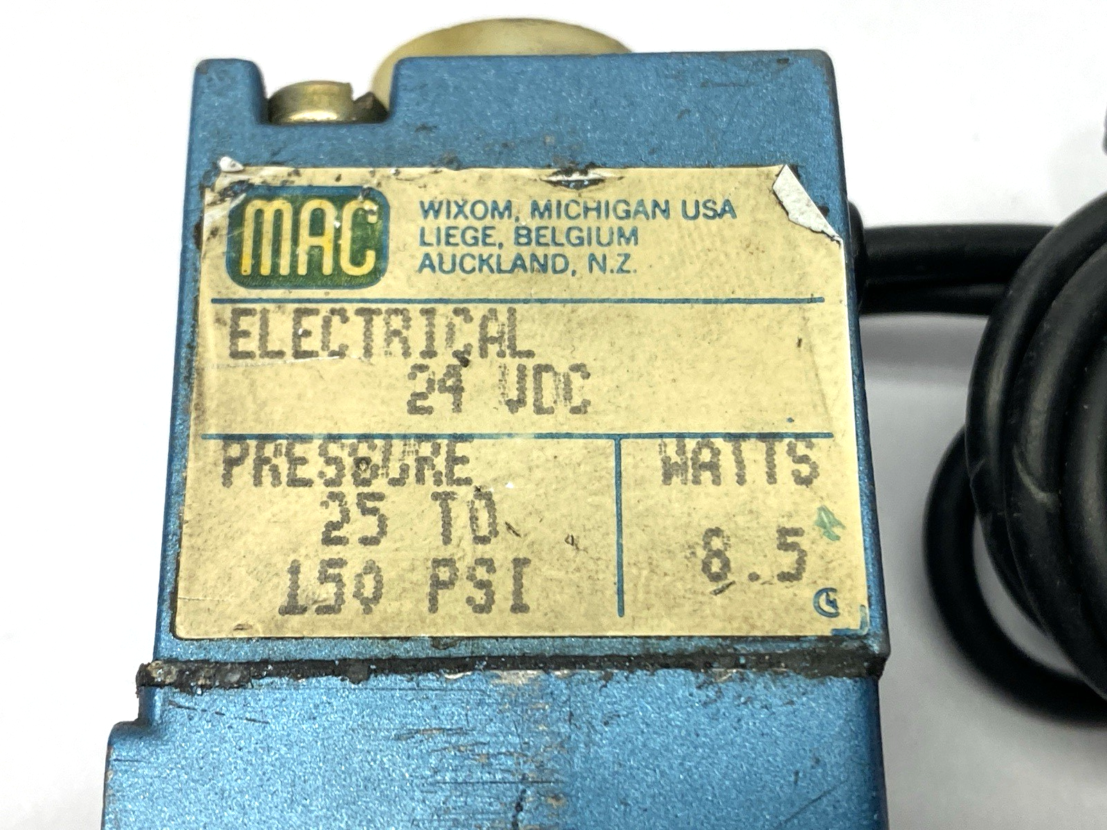 N/A | MAC Valves Solenoid Coil 25-150PSI 8.5W 24VDC - Used - Maverick Industrial Sales