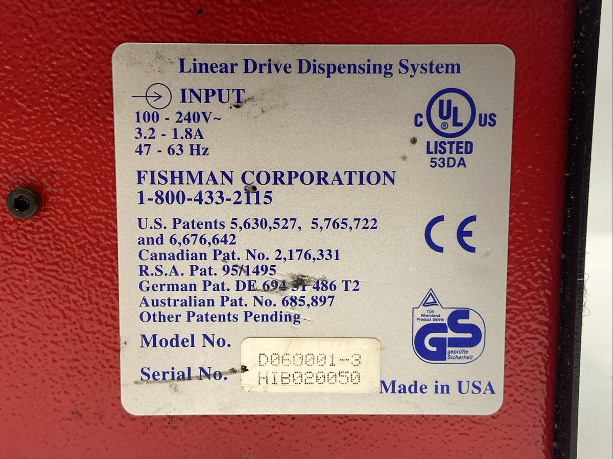 LDS9000, D060001-3 | Fishman LDS9000 Linear Drive Dispensing System 100-240V D060001-3 - Used - Maverick Industrial Sales