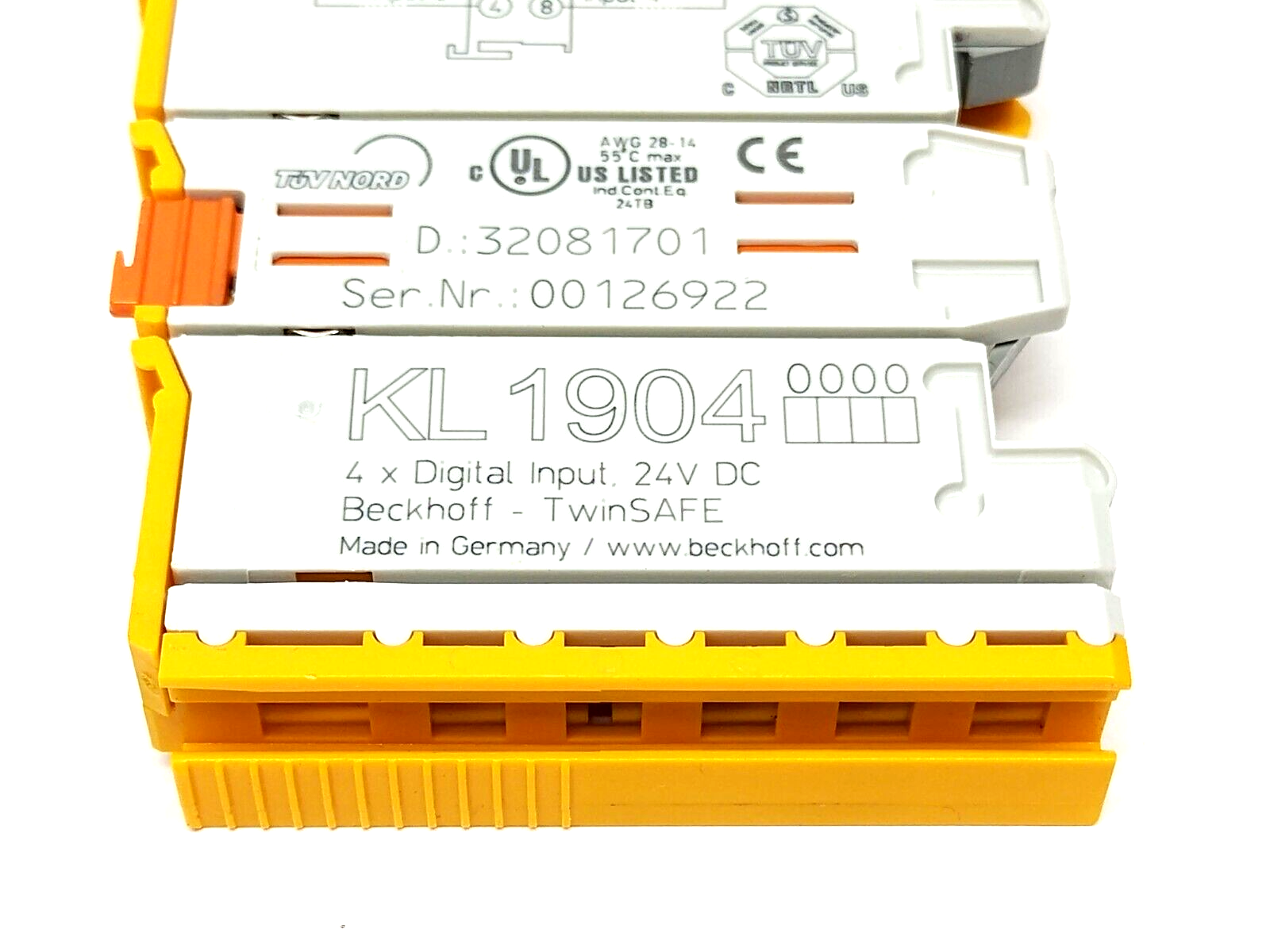 Beckhoff KL1904 TwinSAFE 4-Channel Digital Input Safety Bus Terminal 24VDC - Maverick Industrial Sales