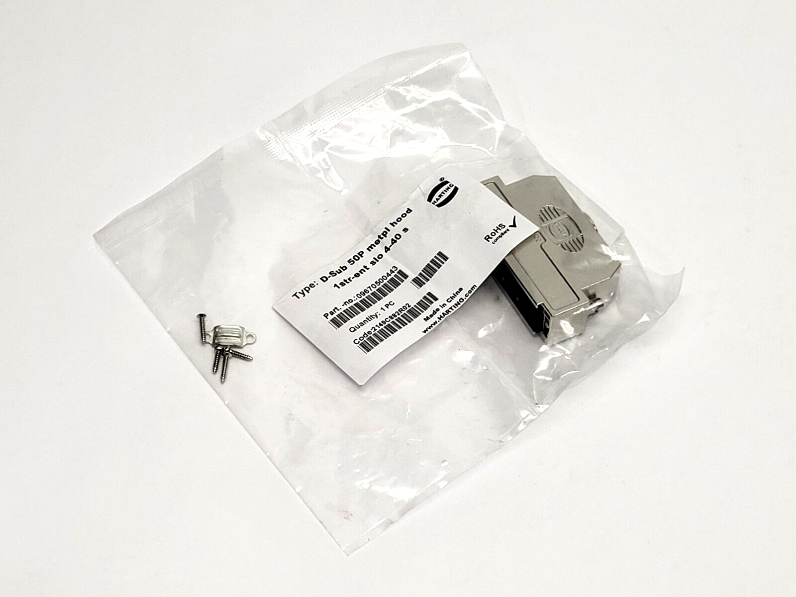 Harting 09670500443 Metal Hood Backshell D-Sub 50P - Maverick Industrial Sales