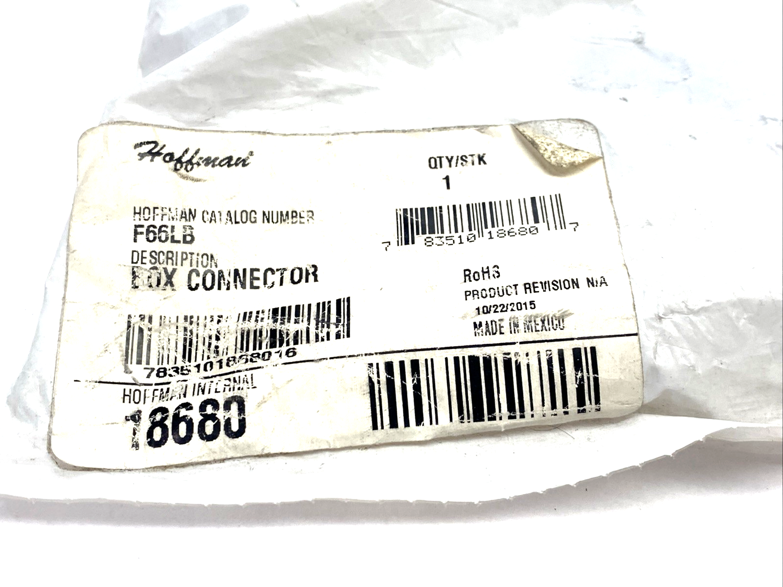 F66LB | Hoffman 6" x 6" Lay-In Wireway Box Connector 18680 - New - Maverick Industrial Sales