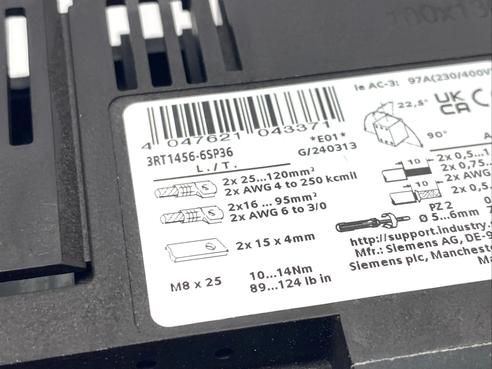 Siemens 3RT1456-6SP36 Power Contactor AC-1 275A/690V 3P 200-277VAC - Maverick Industrial Sales