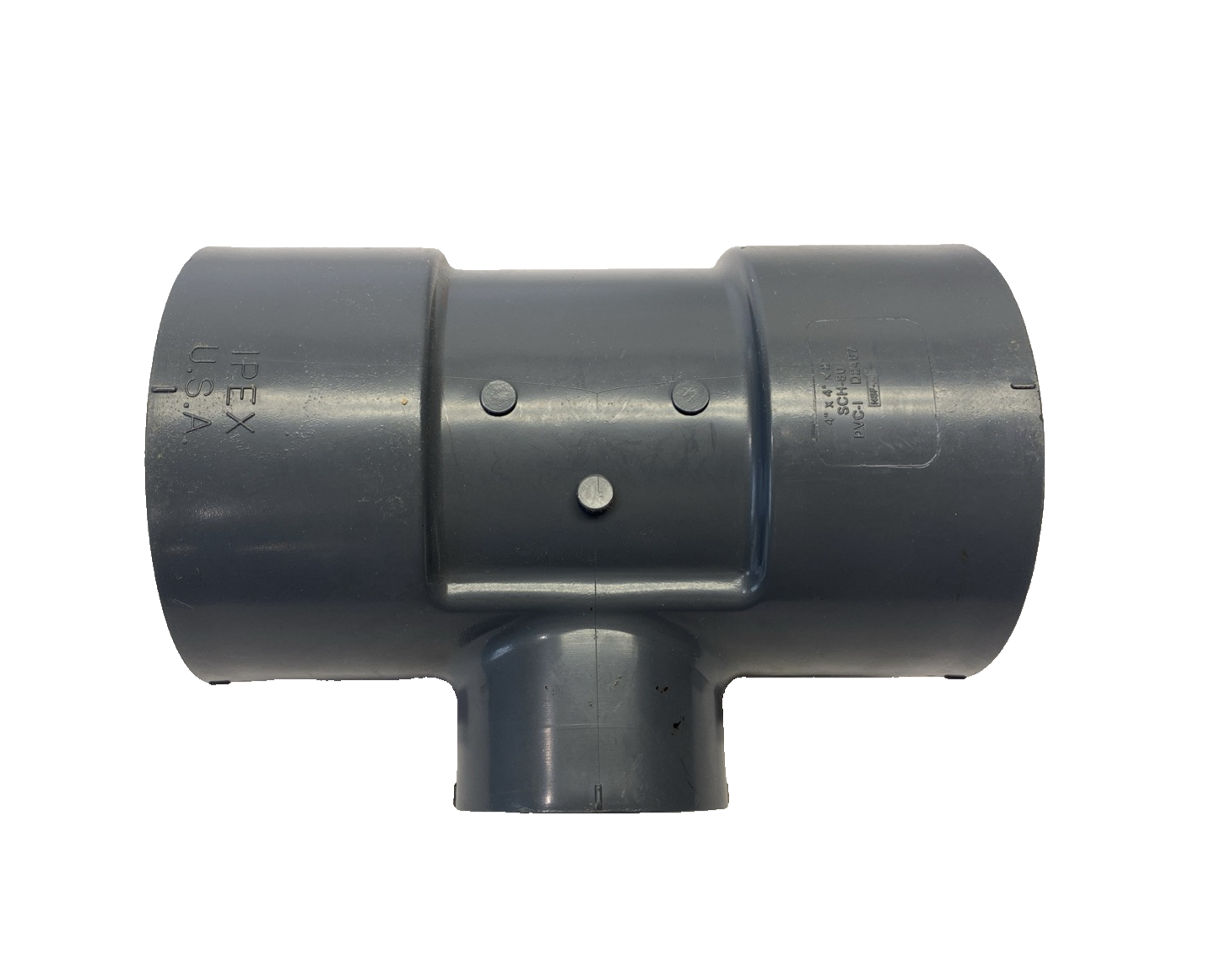 036804, 801-420 | IPEX 036804 Reducing Tee SCH 80 PVC 4"x4"x2" Socket x Socket x Socket - New – Open box - Maverick Industrial Sales