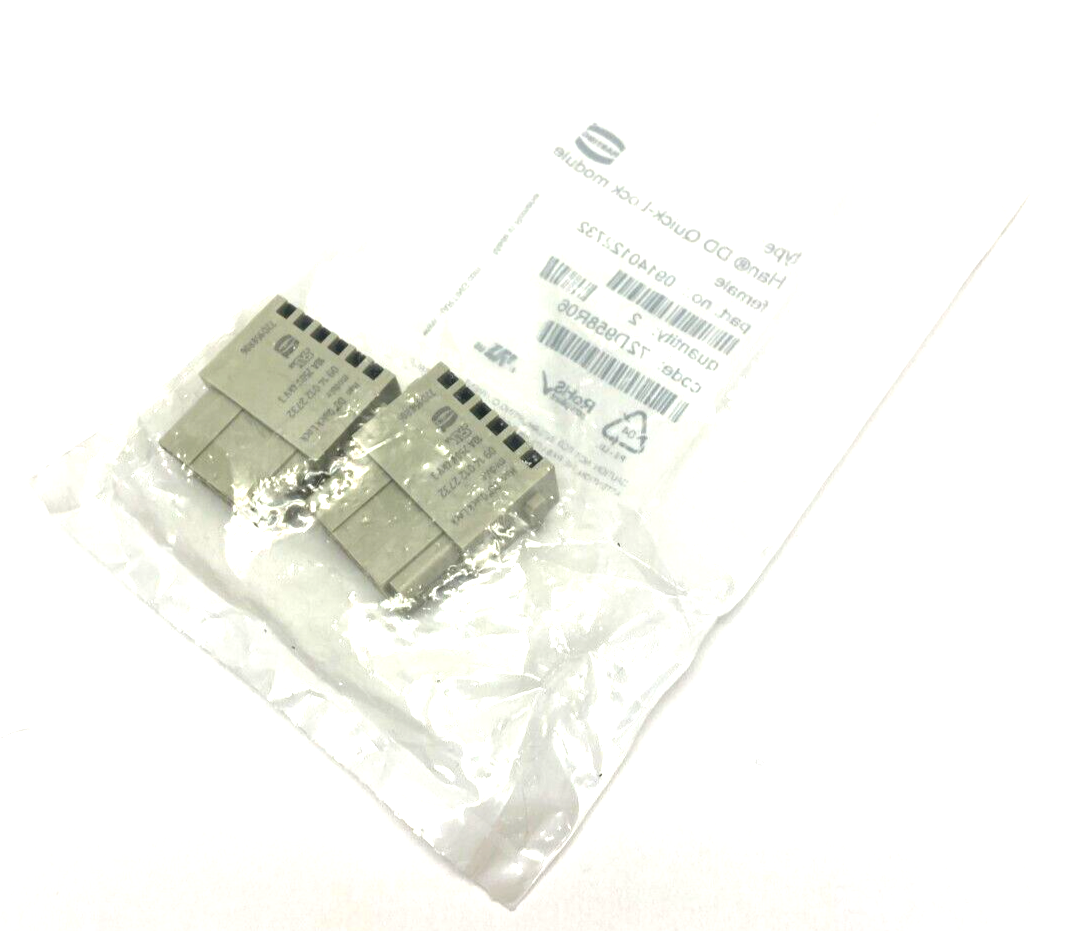 Harting 09140122732 Han DD Quick-Lock Module Female PKG OF 2 - Maverick Industrial Sales