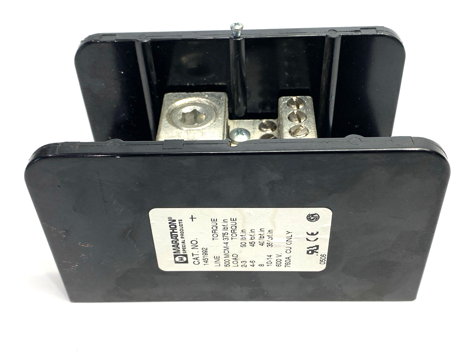 Marathon 1451992 Power Terminal Block 600V 760A MISSING COVER - Maverick Industrial Sales