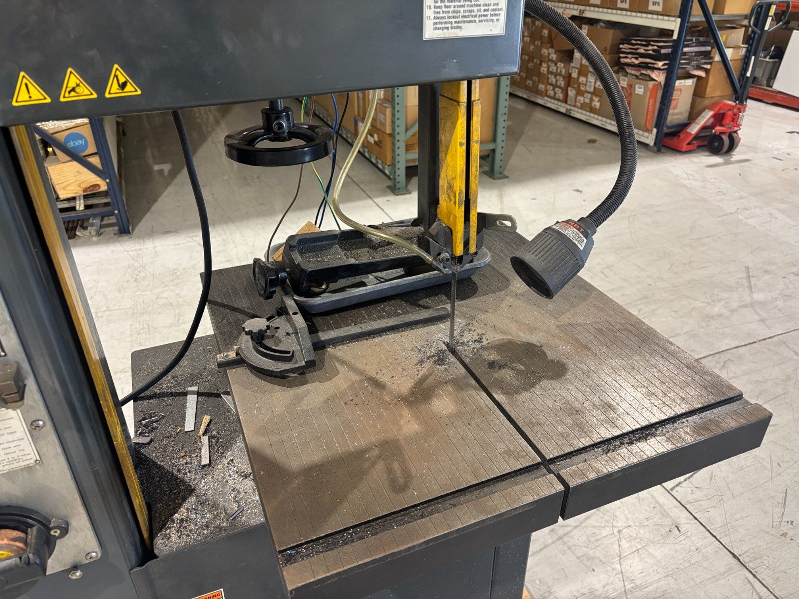 Dake V-16 Vertical Bandsaw, 2HP, 2.5kVA Welder, 230, Blade welder grinder shear - Maverick Industrial Sales