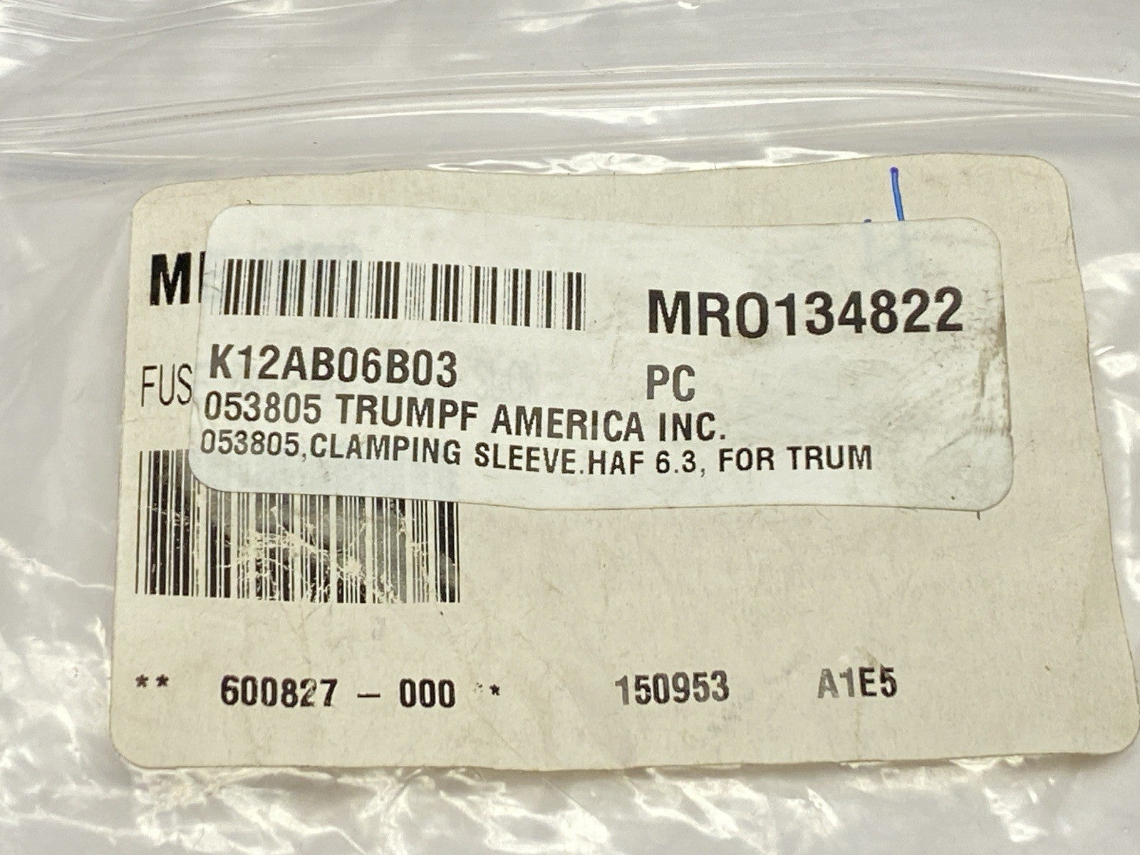Trumpf 053805 Clamping Sleeve HAF 3.5 LOT OF 10 - Maverick Industrial Sales