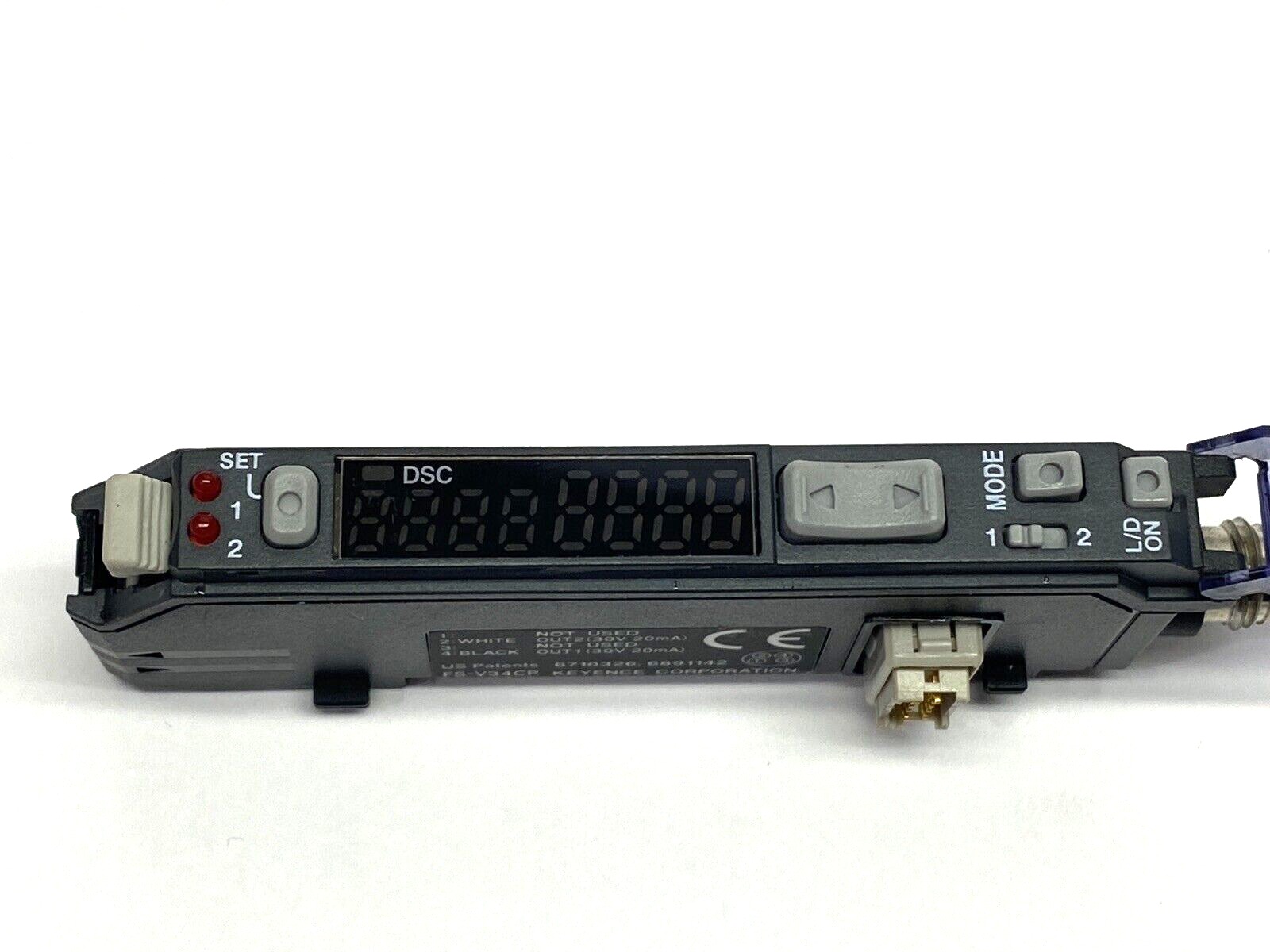 Keyence FS-V34CP Fiber Amplifier, M8 Connector Type, Expansion Unit, PNP - Maverick Industrial Sales