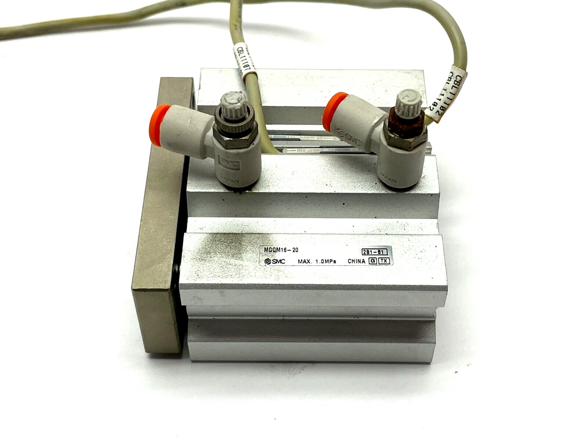 MGQM16-20-M9PSAPC3 | SMC Guided Cylinder w/ D-M9P Auto Switches - Used - Maverick Industrial Sales