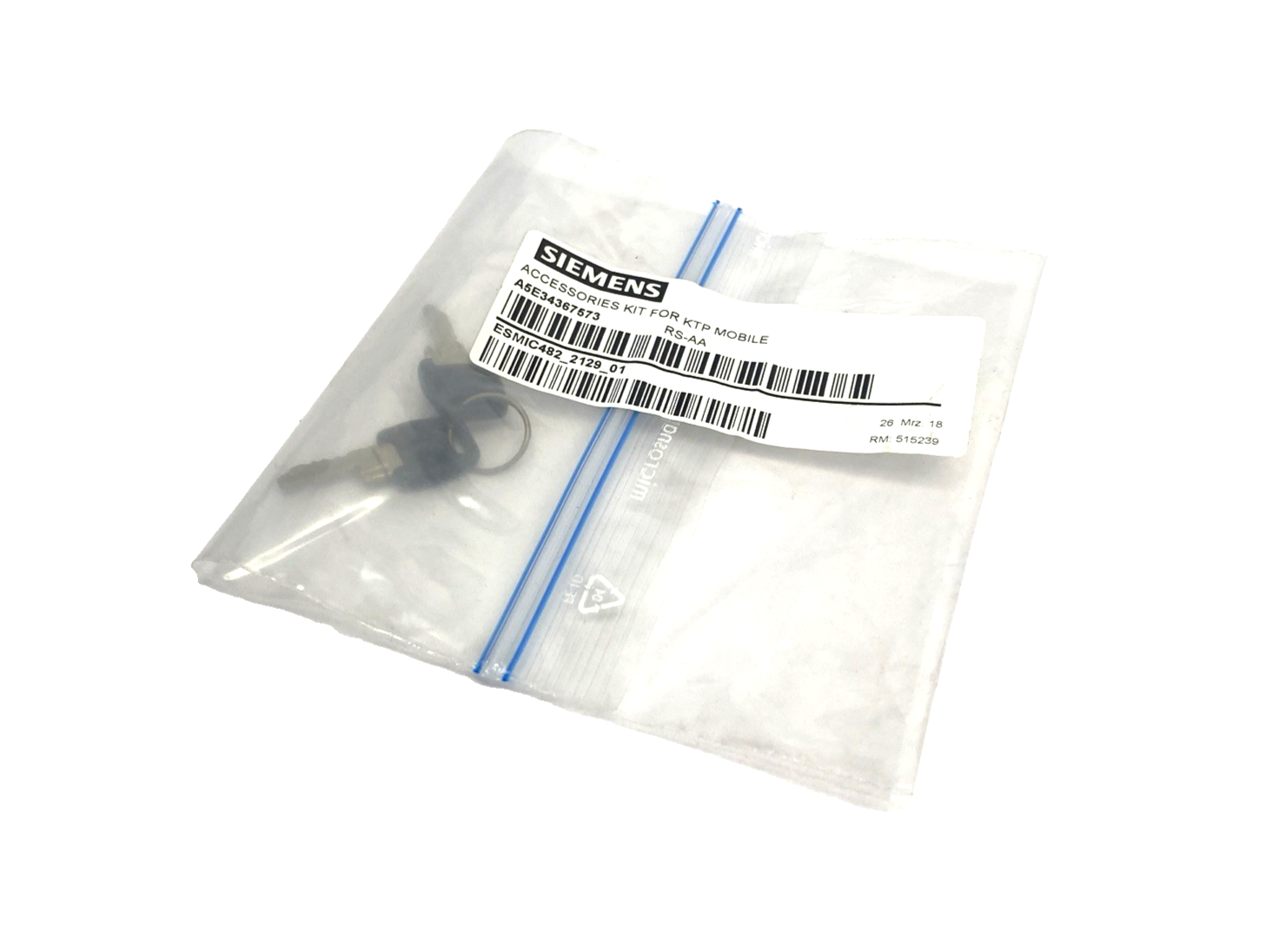 Siemens A5E34367573 Accessory Kit For KTP Mobile, RS-AA, ESMIC482 2129 01, 2-KEY - Maverick Industrial Sales