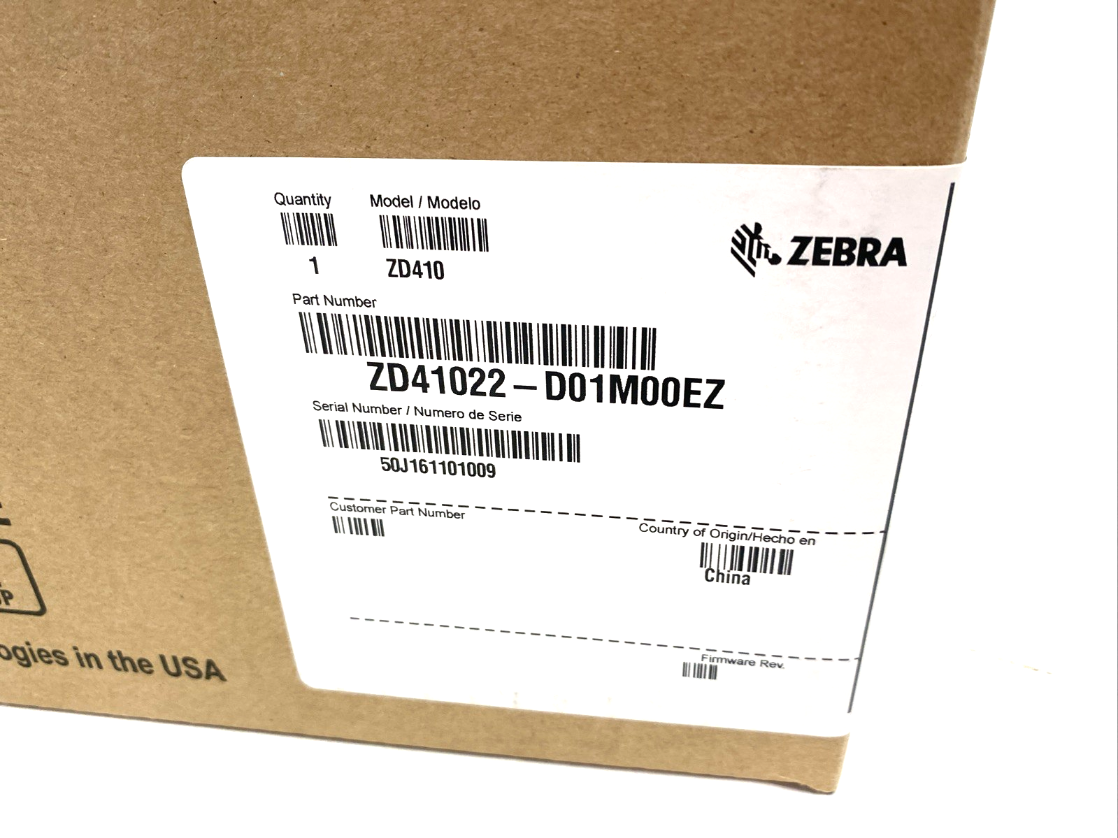 Zebra ZD410 Compact Barcode Printer ZD41022-D01M00EZ, USB & Bluetooth Interface - Maverick Industrial Sales