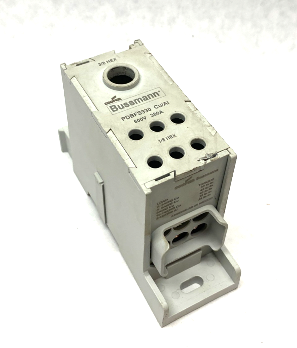 Cooper Bussmann PDBFS330 Power Distribution Block 600V 380A - Maverick Industrial Sales