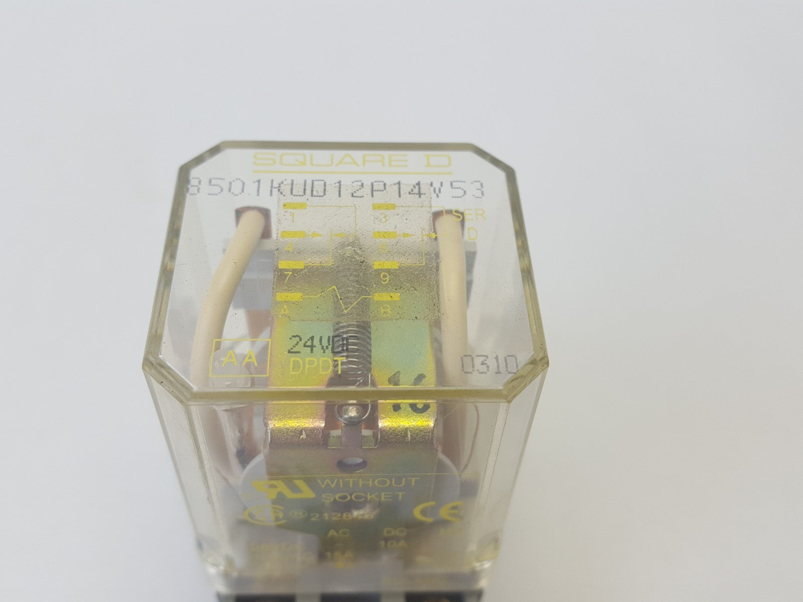 8501KUD12P14V53 8501NR82 | Square D 8501KUD12P14V53 Relay w/8501NR82 Series C Base - Used - Maverick Industrial Sales