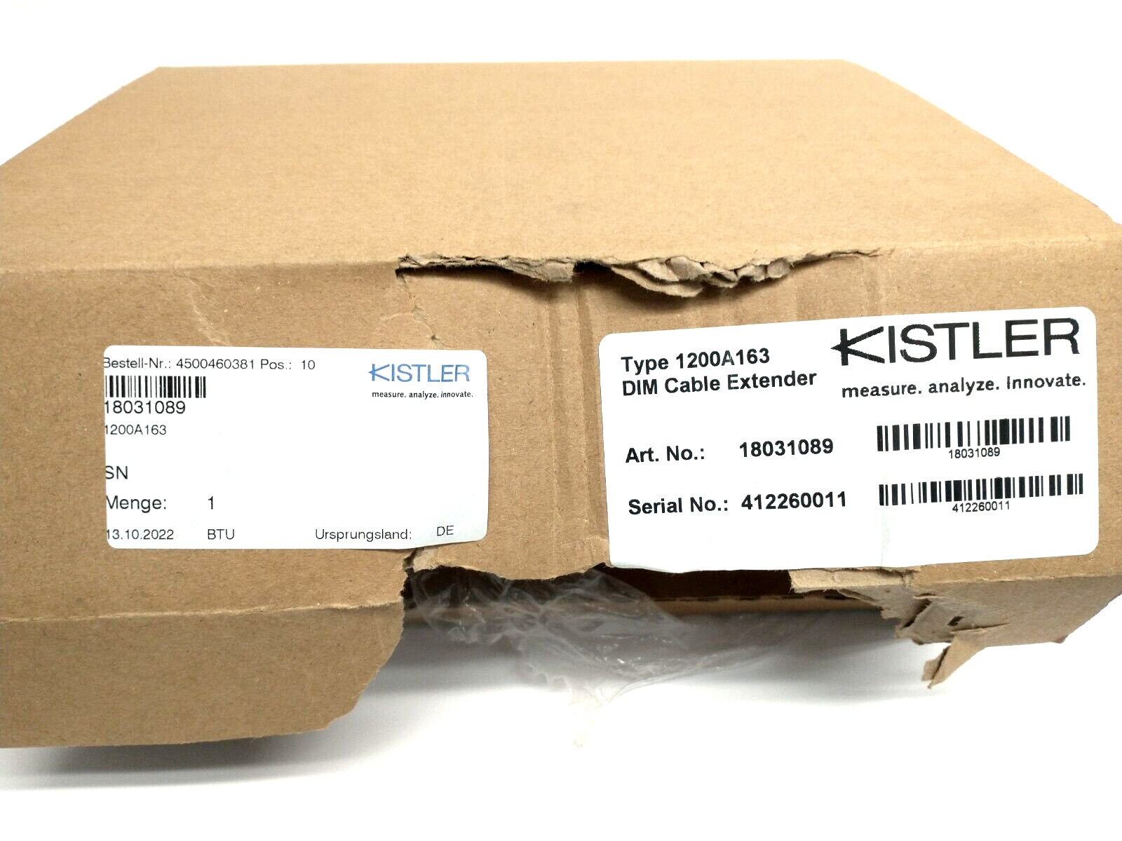 Kistler 1200A163 Display Module DIM Cable Extender For maXYmos 18031089 - Maverick Industrial Sales