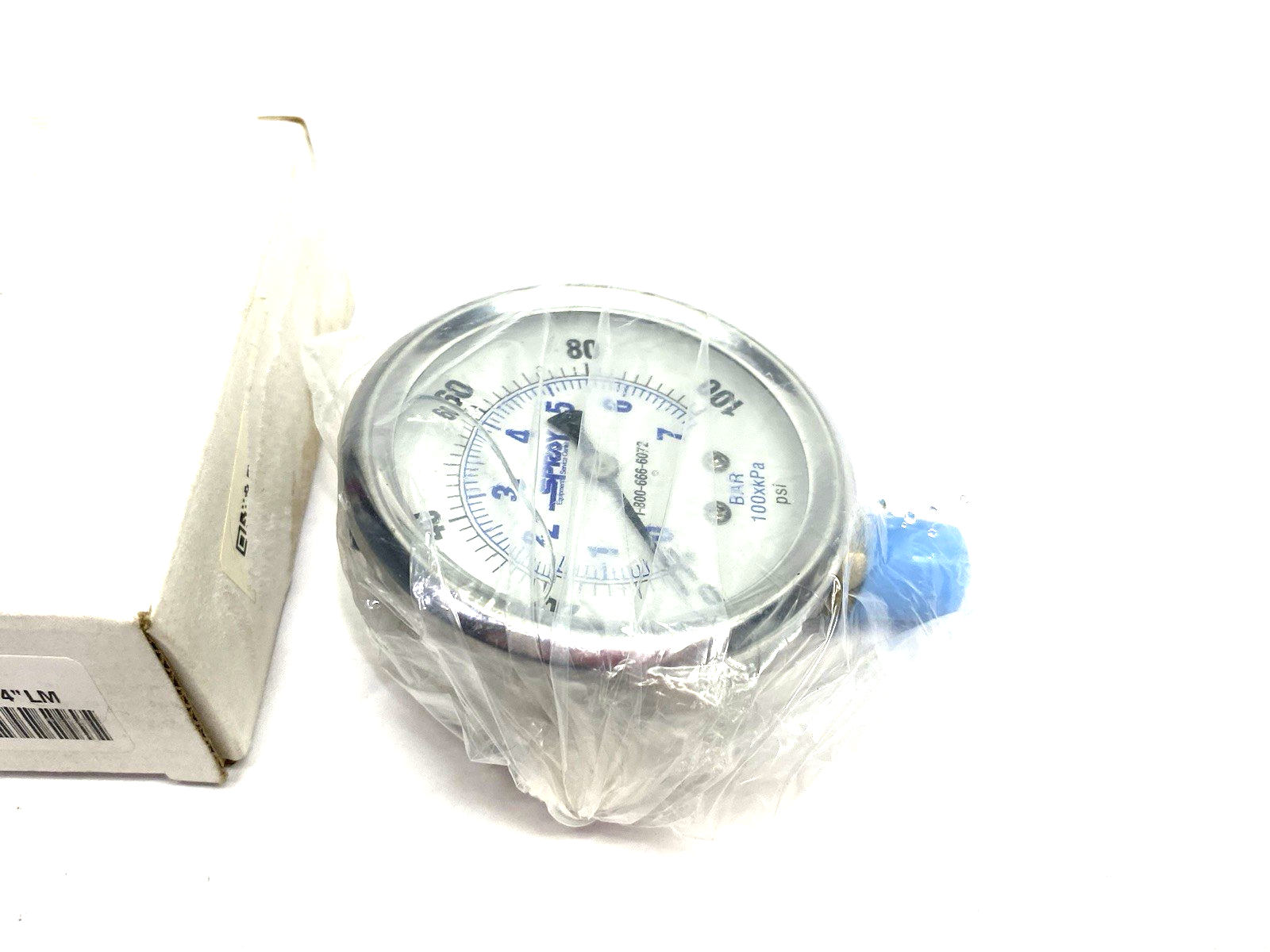 ICO300-101-100L | Spray Systems Pressure Gauge 2.5" Face 0-100psi, 1/4" LM - New – Open box - Maverick Industrial Sales