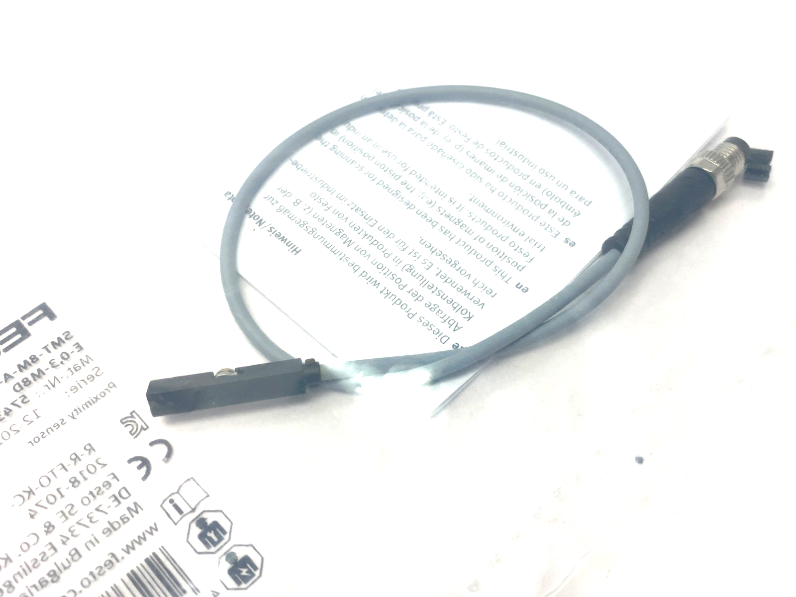 Festo SMT-8M-A-PS-24V-E-0,3-M8D Proximity Sensor M8 3-Pin PNP 574334 - Maverick Industrial Sales